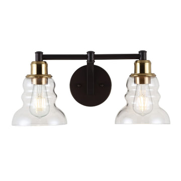 Manhattan Vintage Metal/Glass Industrial Rustic LED Vanity - JONATHAN Y